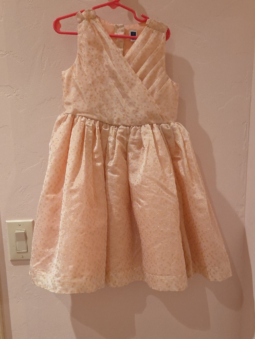 Janie and Jack Peach Sparkle Fit-and-Flare Dress